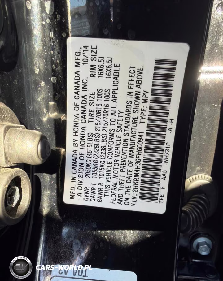 2015 Honda Cr-V Lx VIN:2HKRM4H36FH600941 - 10