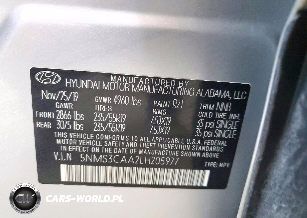 2020 Hyundai Santa Fe Sel 2.0T VIN:5NMS3CAA2LH205977 - 13