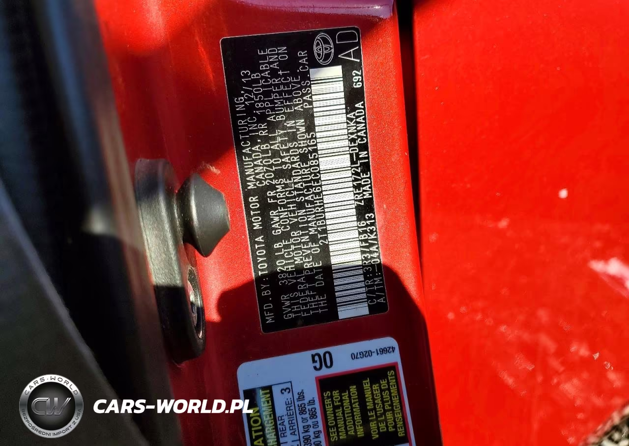 2014 Toyota Corolla Le Plus VIN:2T1BURHE6EC085165 - 12