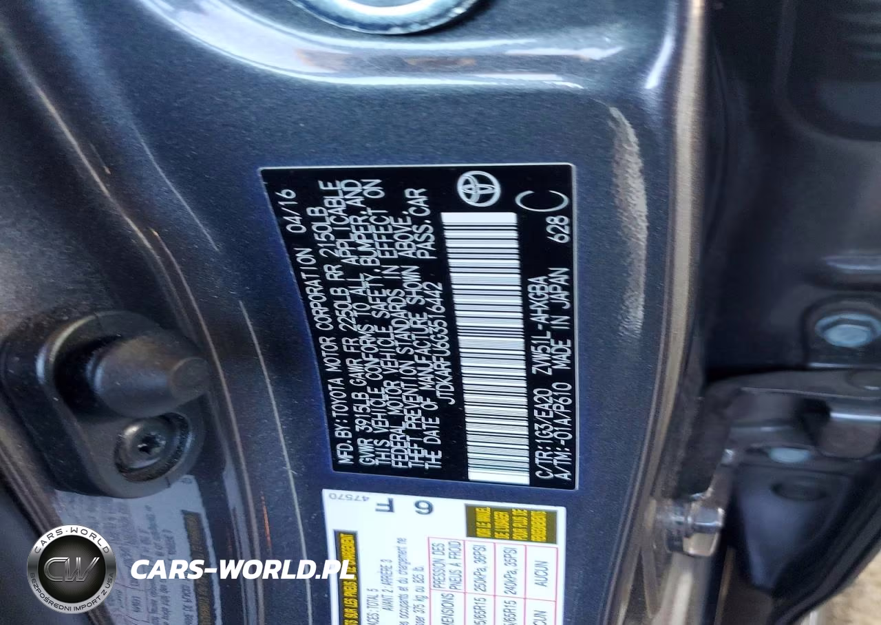 2016 Toyota Prius Four VIN:JTDKARFU6G3516442 - 12