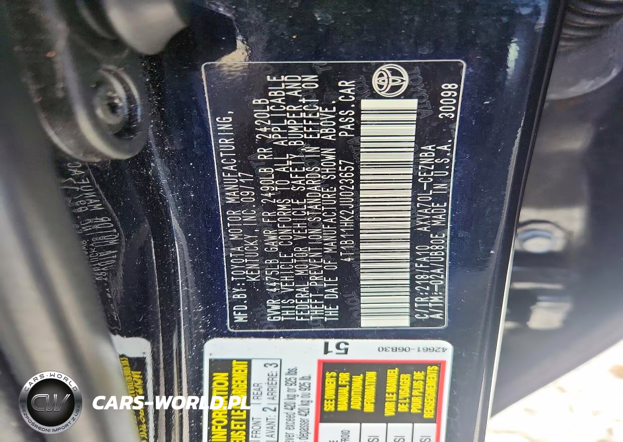 2018 Toyota Camry Le VIN:4T1B11HK2JU023657 - 13