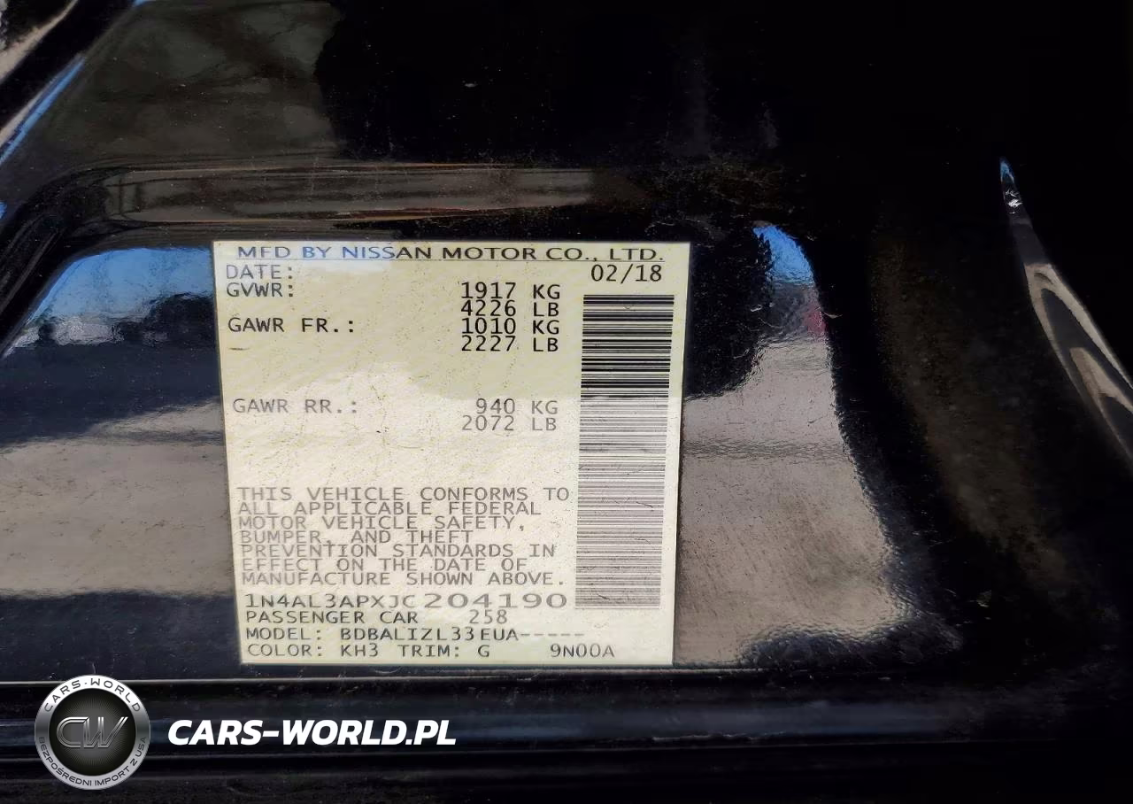 2018 Nissan Altima 2.5 Sv VIN:1N4AL3APXJC204190 - 12
