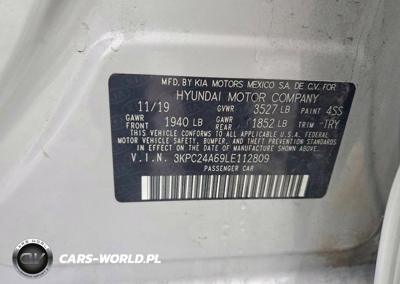 2020 Hyundai Accent Se VIN:3KPC24A69LE112809 - 12