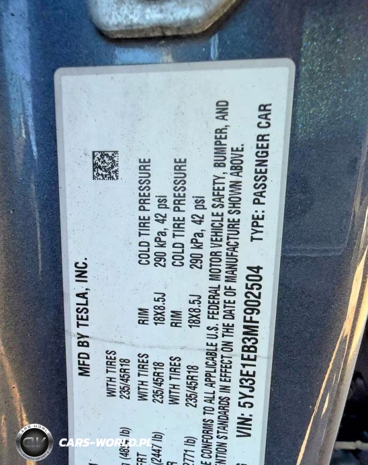 2021 Tesla Model 3 VIN:5YJ3E1EB3MF902504 - 10