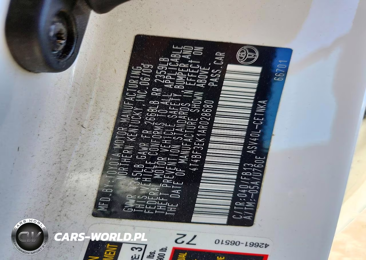 2010 Toyota Camry Le VIN:4T4BF3EK1AR028680 - 12