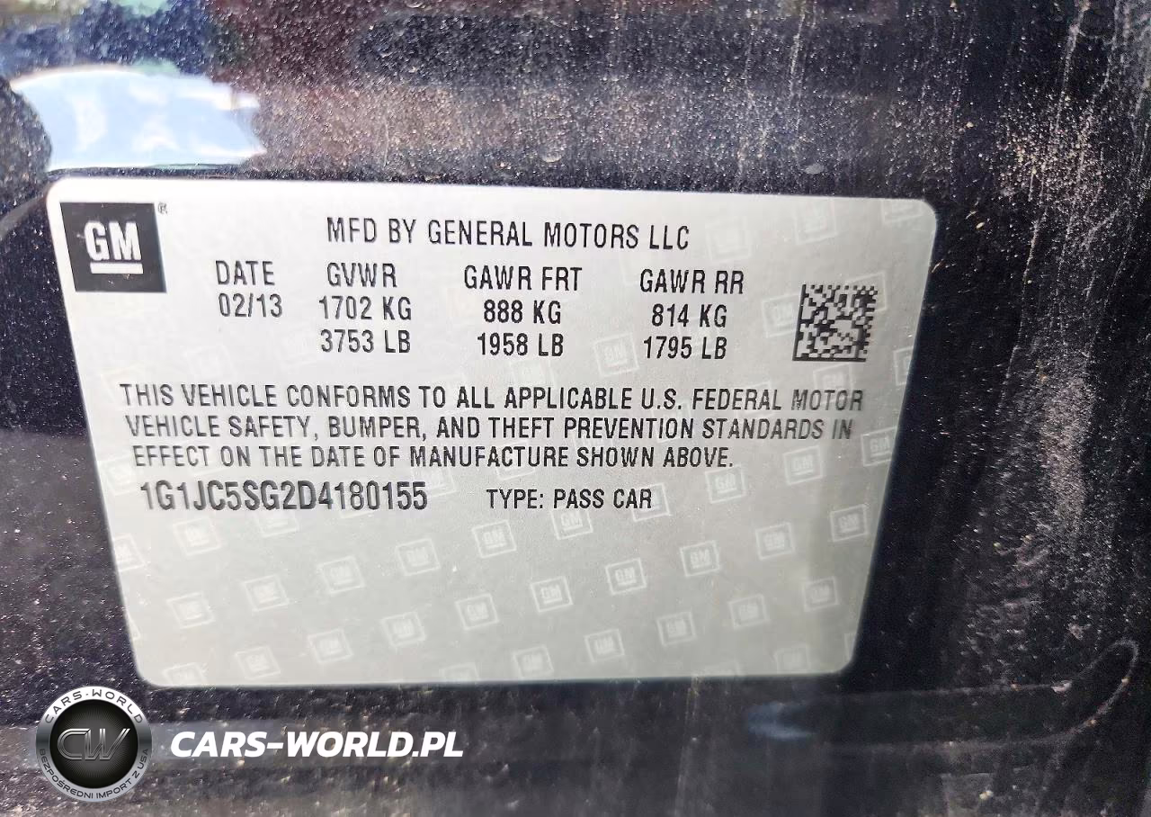 2013 Chevrolet Sonic Lt VIN:1G1JC5SG2D4180155 - 12
