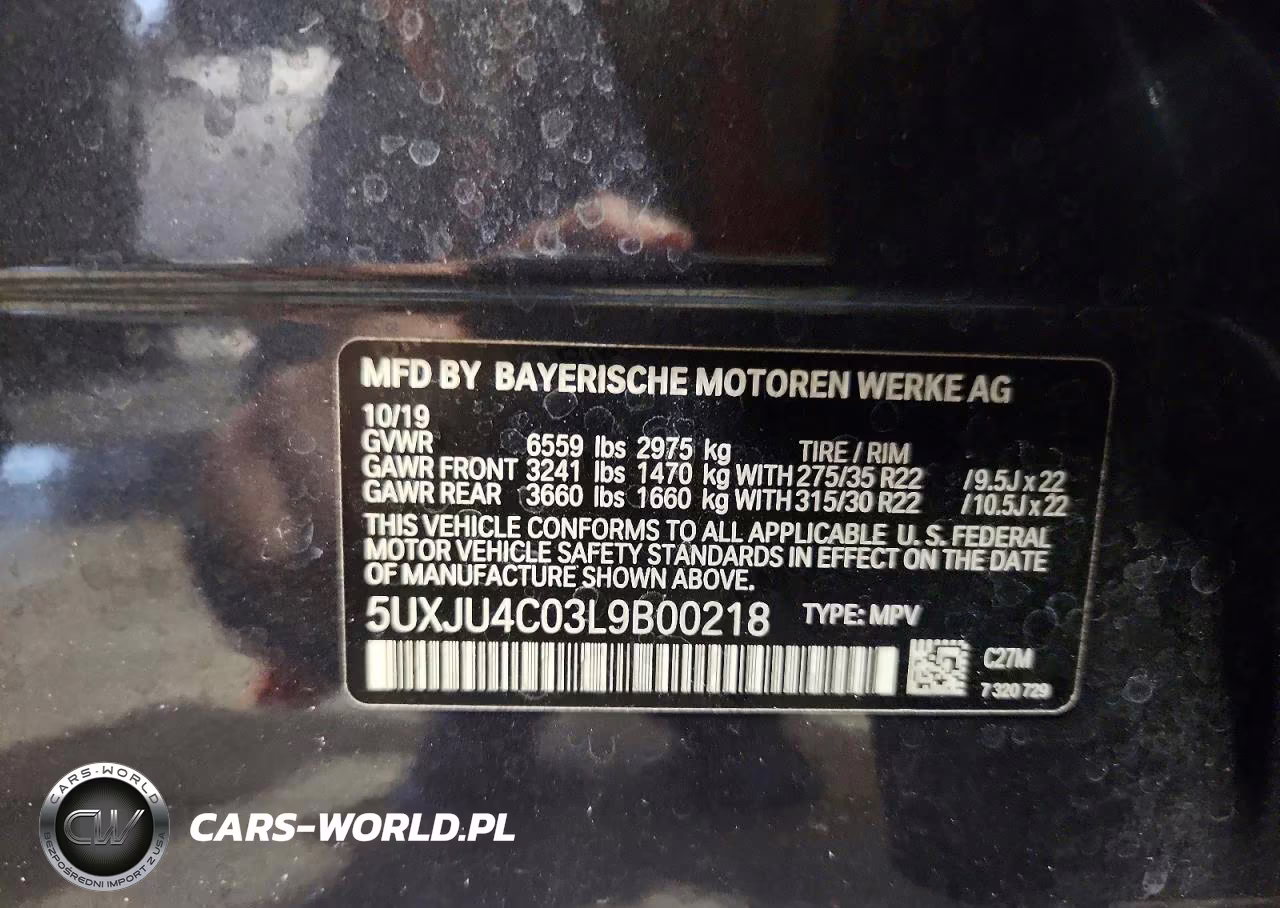 2020 BMW X5 M50I VIN:5UXJU4C03L9B00218 - 14