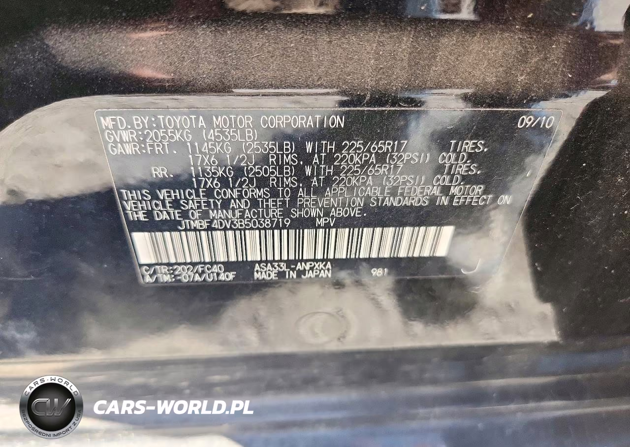 2011 Toyota Rav4 Base VIN:JTMBF4DV3B5038719 - 13