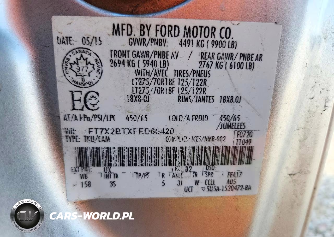 2015 Ford F250 Super Duty VIN:1FT7X2BTXFED60420 - 12