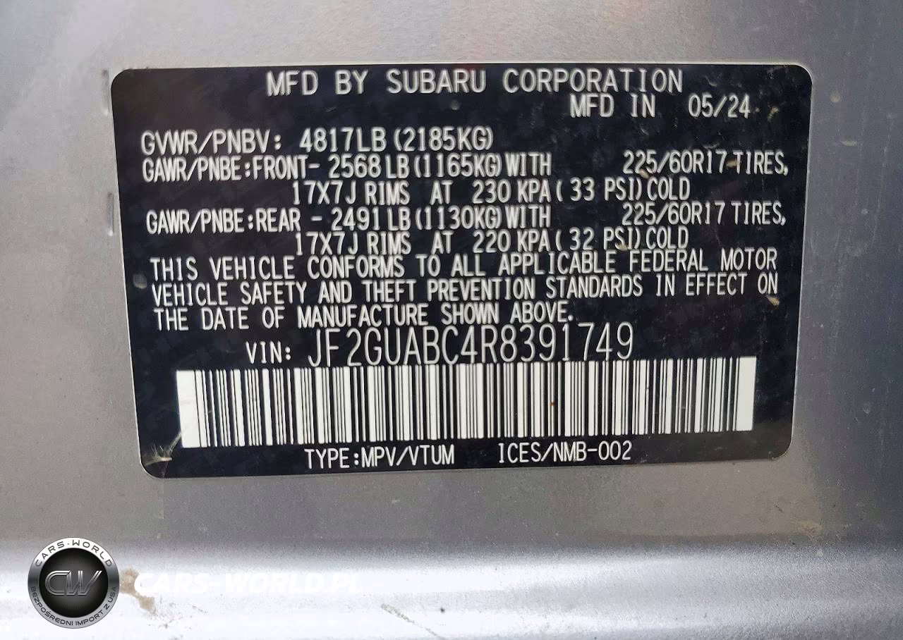 2024 Subaru Crosstrek VIN:JF2GUABC4R8391749 - 13
