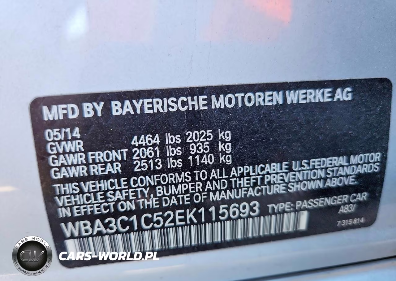 2014 BMW 328 I Sulev VIN:WBA3C1C52EK115693 - 13