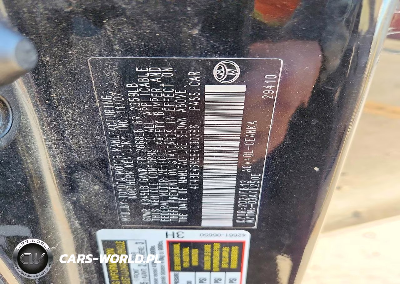 2008 Toyota Camry Base VIN:4T4BE46K58R030286 - 12