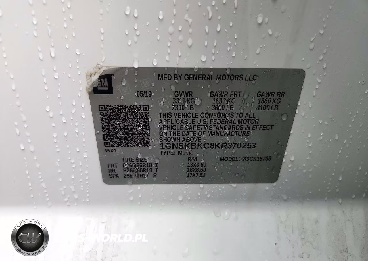2019 Chevrolet Tahoe K1500 Lt VIN:1GNSKBKC8KR370253 - 13