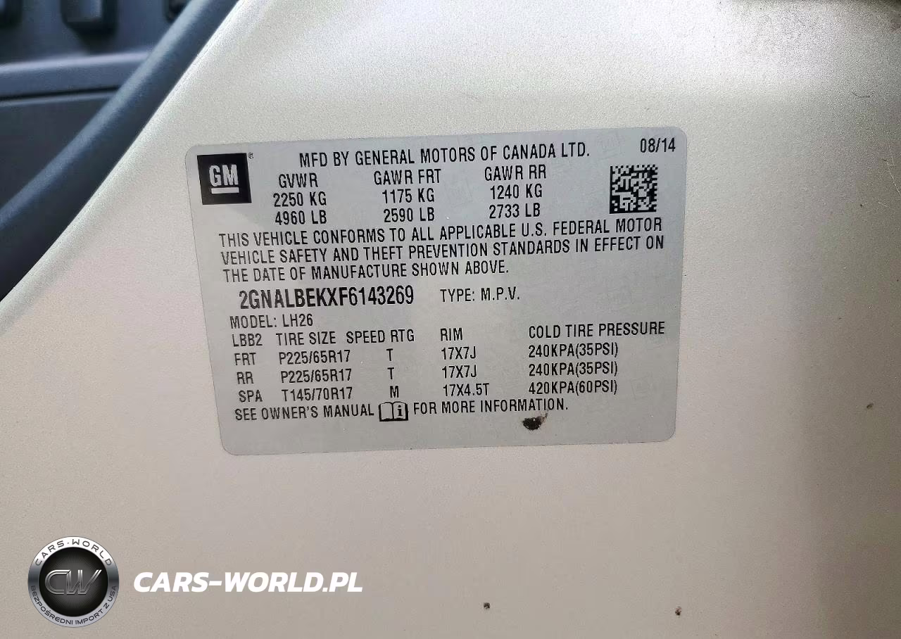 2015 Chevrolet Equinox VIN:2GNALBEKXF6143269 - 13