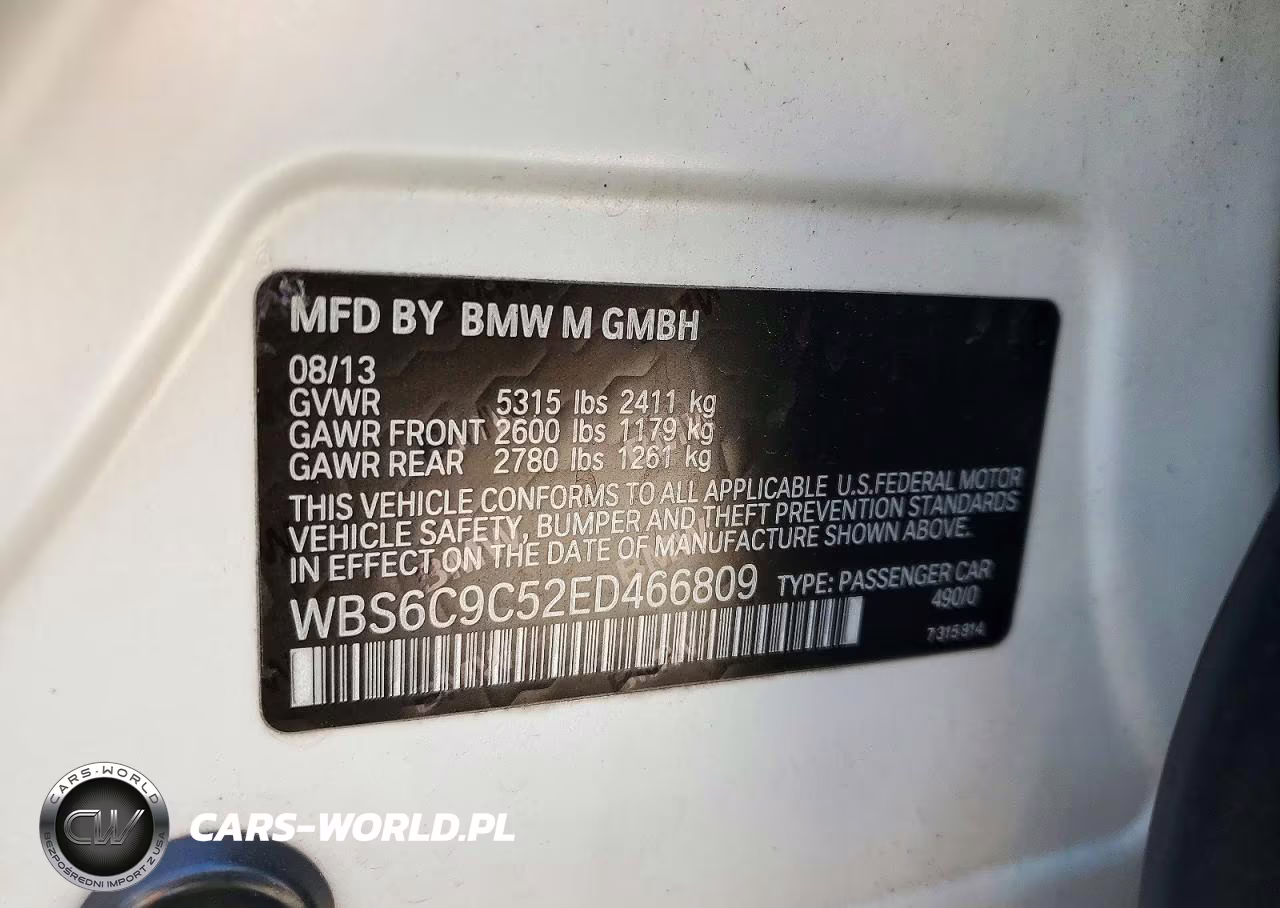 2014 BMW M6 Gran Coupe VIN:WBS6C9C52ED466809 - 13
