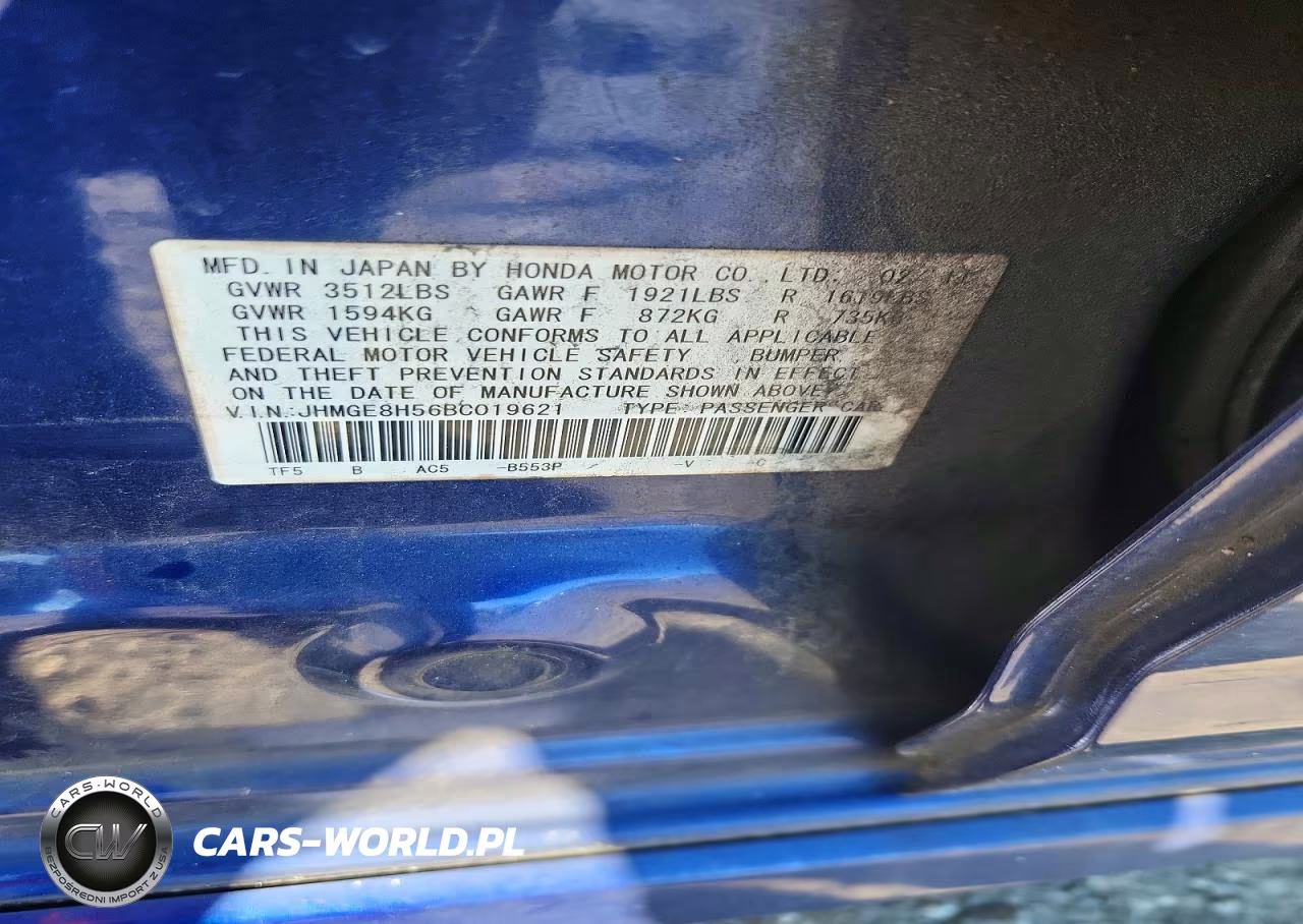 2011 Honda Fit Sport VIN:JHMGE8H56BC019621 - 13