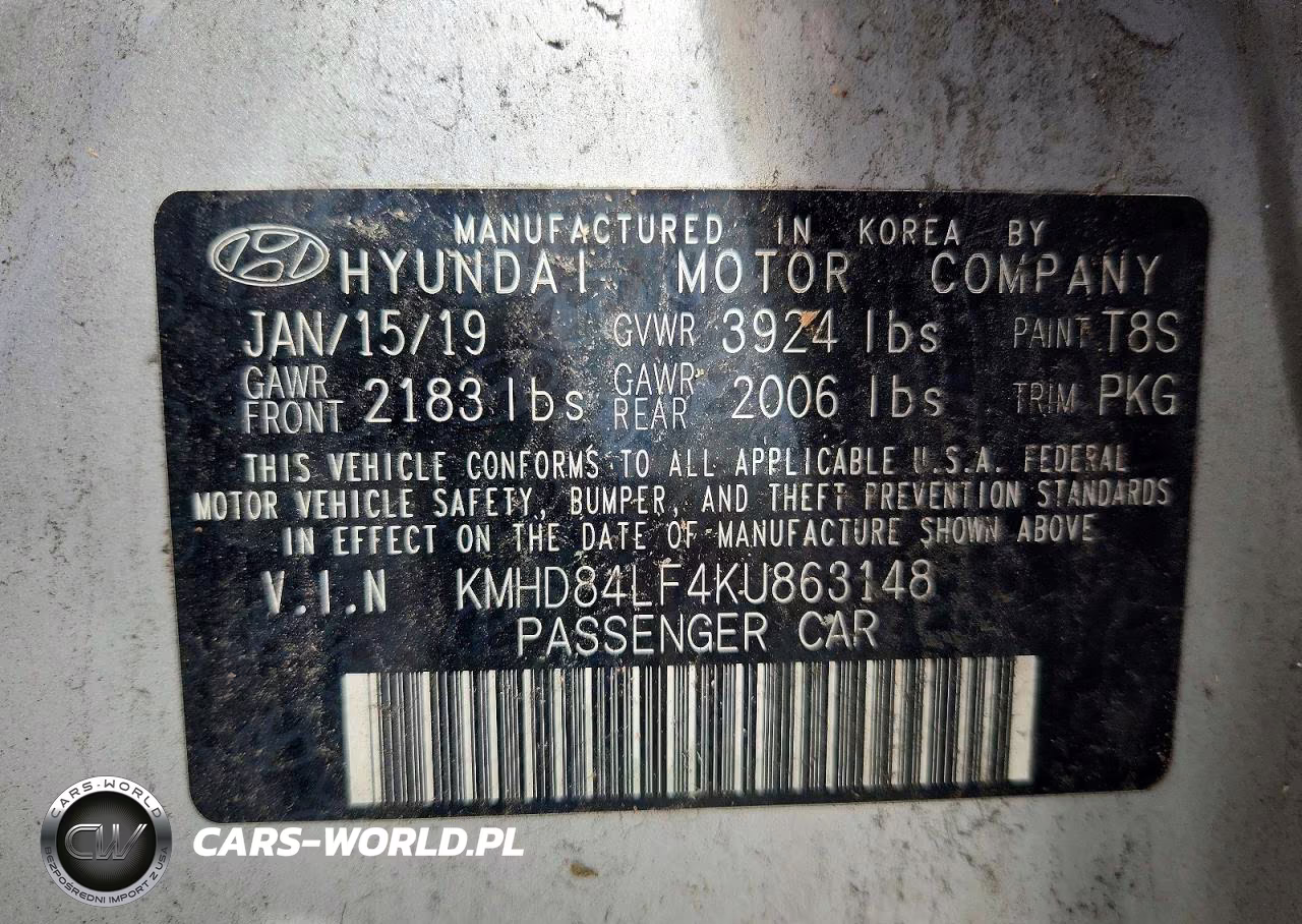 2019 Hyundai Elantra Value Edition VIN:KMHD84LF4KU863148 - 12