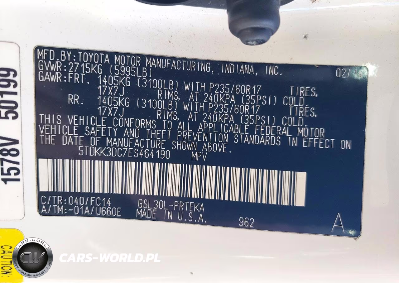2014 Toyota Sienna Le VIN:5TDKK3DC7ES464190 - 13