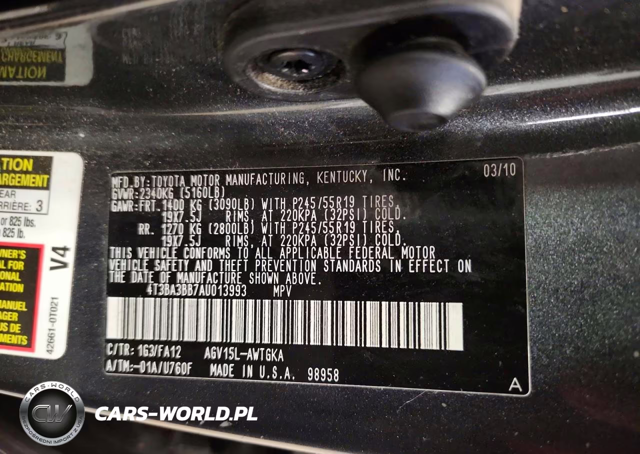 2010 Toyota Venza Awd 4Cyl VIN:4T3BA3BB7AU013993 - 13