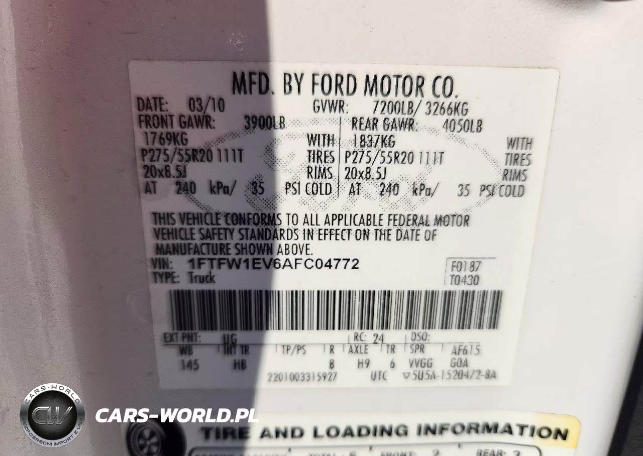 2010 Ford F150 Supercrew VIN:1FTFW1EV6AFC04772 - 12