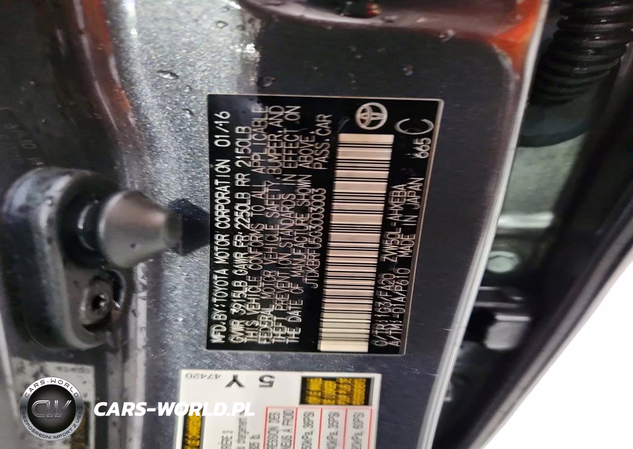 2016 Toyota Prius Two VIN:JTDKBRFU5G3003003 - 12