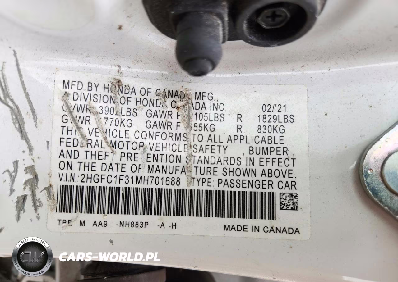 2021 Honda Civic Ex VIN:2HGFC1F31MH701688 - 12