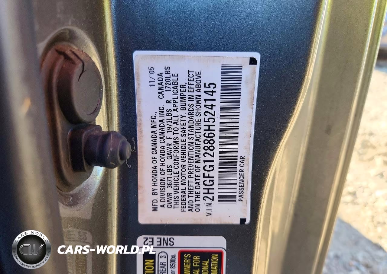 2006 Honda Civic Ex VIN:2HGFG12886H524145 - 12