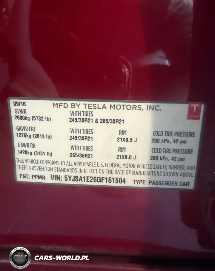 2016 Tesla Model S 60D-70D-75D-85D-90D VIN:5YJSA1E26GF161504 - 10