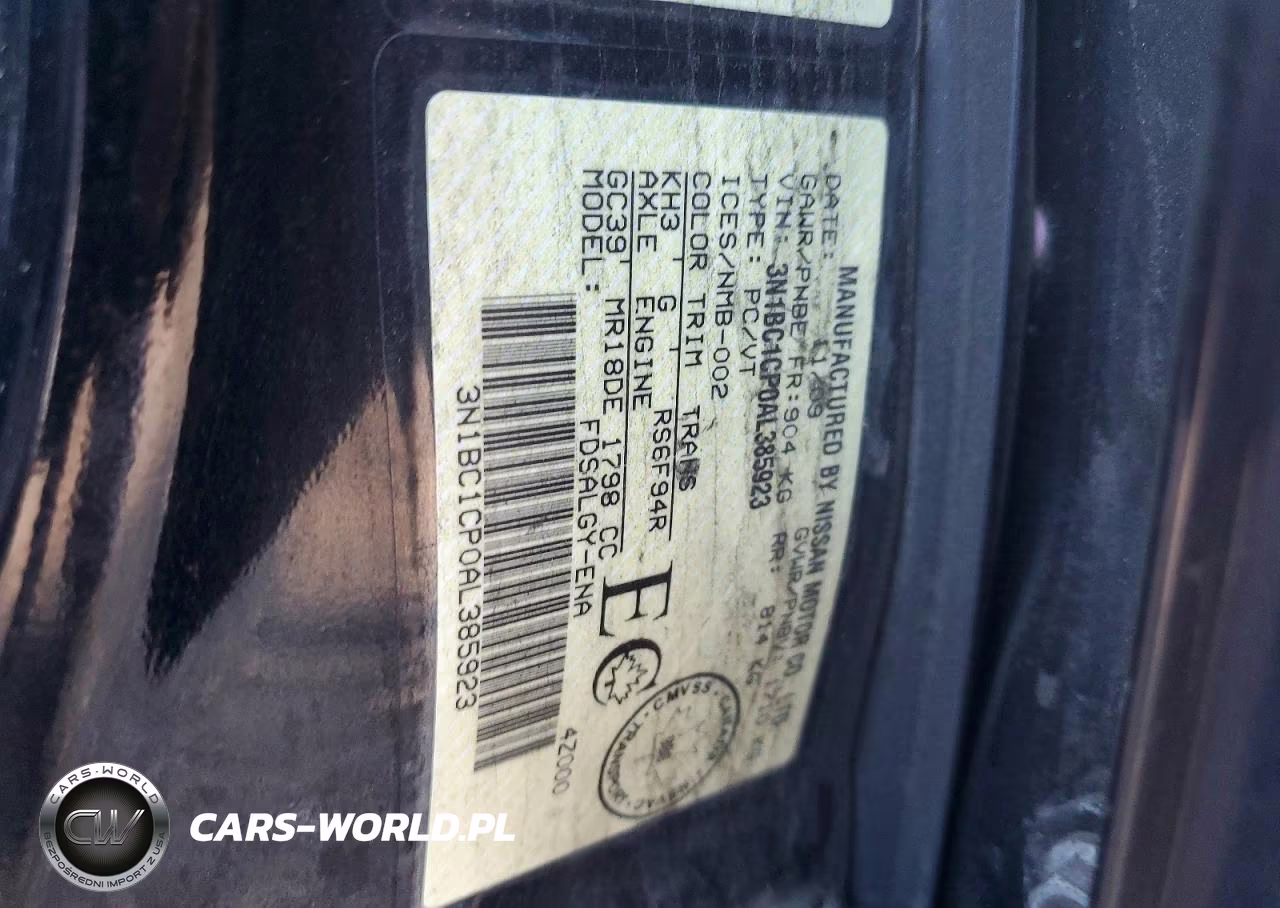 2010 Nissan Versa 1.8 S VIN:3N1BC1CP0AL385923 - 12