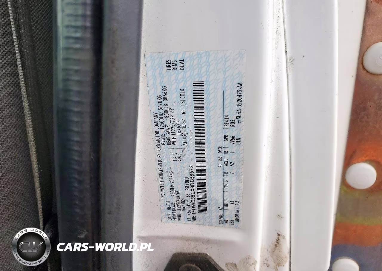 2008 Ford Econoline E350 Super Duty Cutaway Van VIN:1FDWE35LX8DB58572 - 13