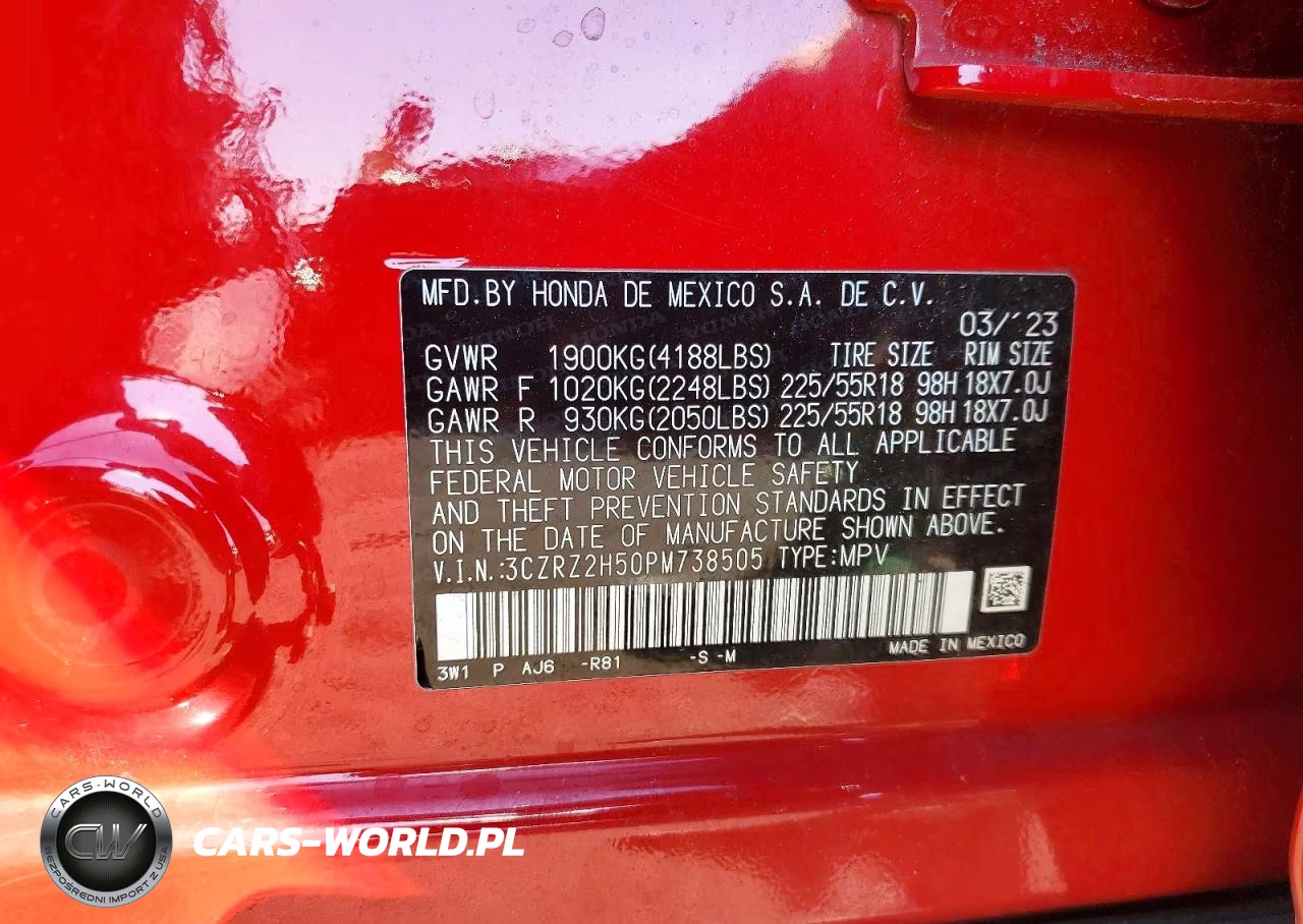 2023 Honda Hr-V Sport VIN:3CZRZ2H50PM738505 - 14