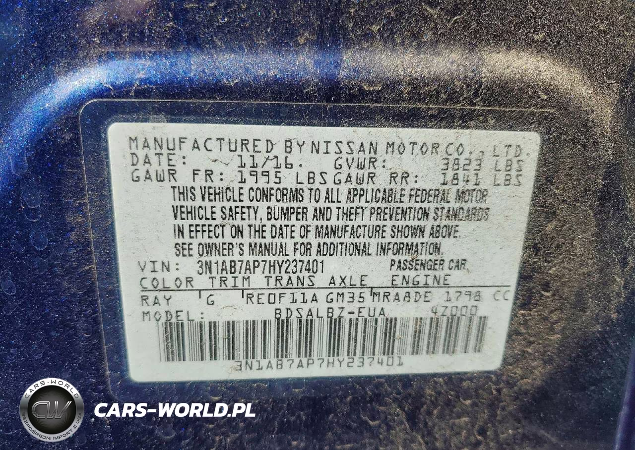 2017 Nissan Sentra S VIN:3N1AB7AP7HY237401 - 12