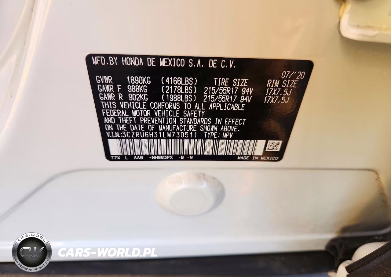 2020 Honda Hr-V Lx VIN:3CZRU6H31LM730511 - 13