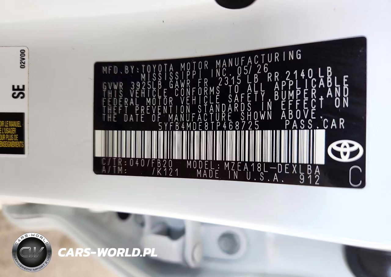 2026 Toyota Corolla Le VIN:5YFB4MDE8TP468725 - 12