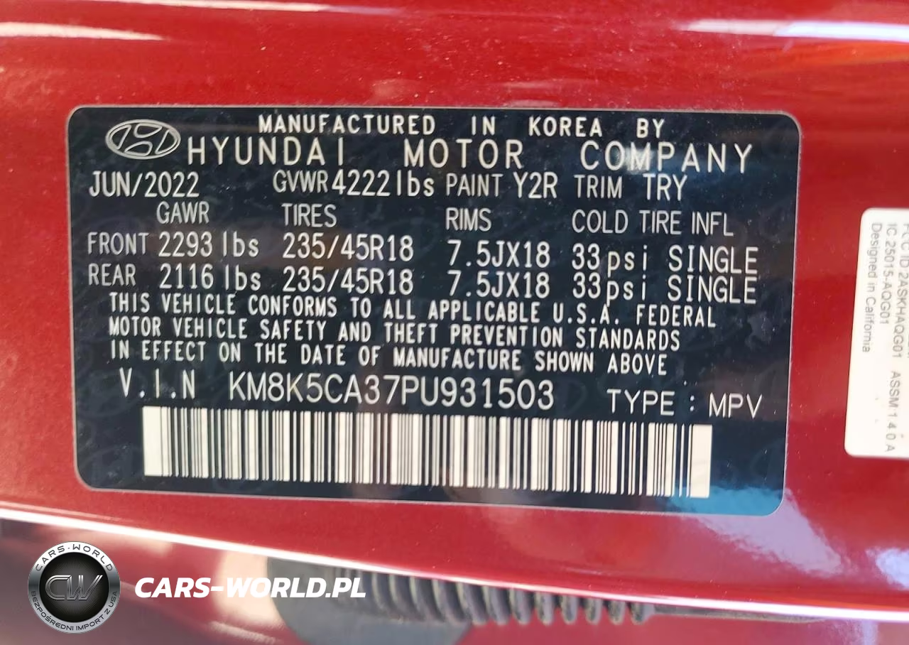 2023 Hyundai Kona Limited VIN:KM8K5CA37PU931503 - 13