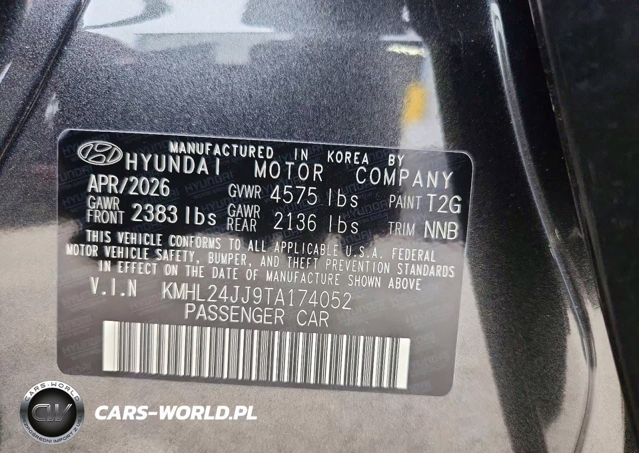 2026 Hyundai Sonata Hybrid Blue VIN:KMHL24JJ9TA174052 - 13