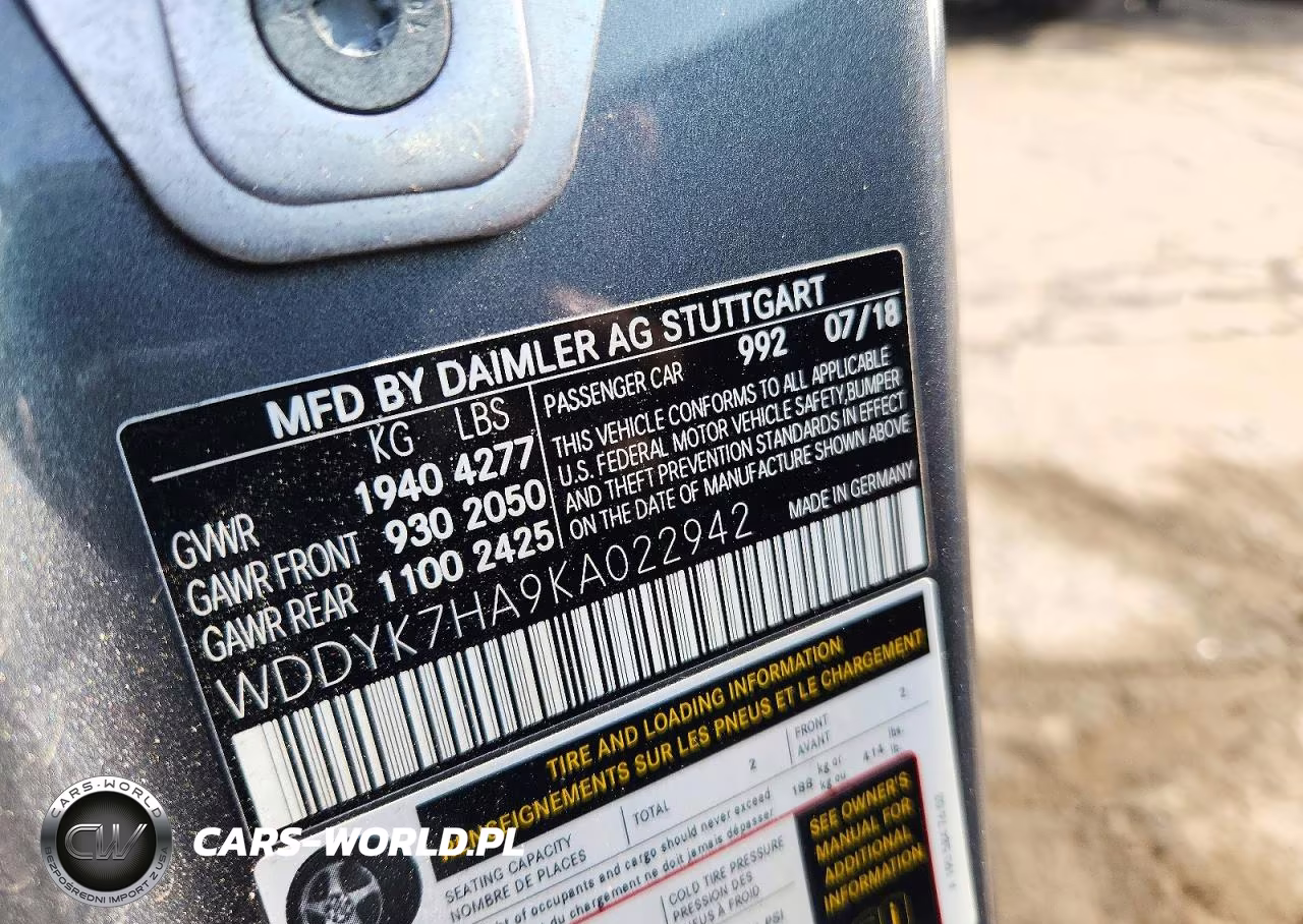 2019 Mercedes-Benz Amg Gt VIN:WDDYK7HA9KA022942 - 12