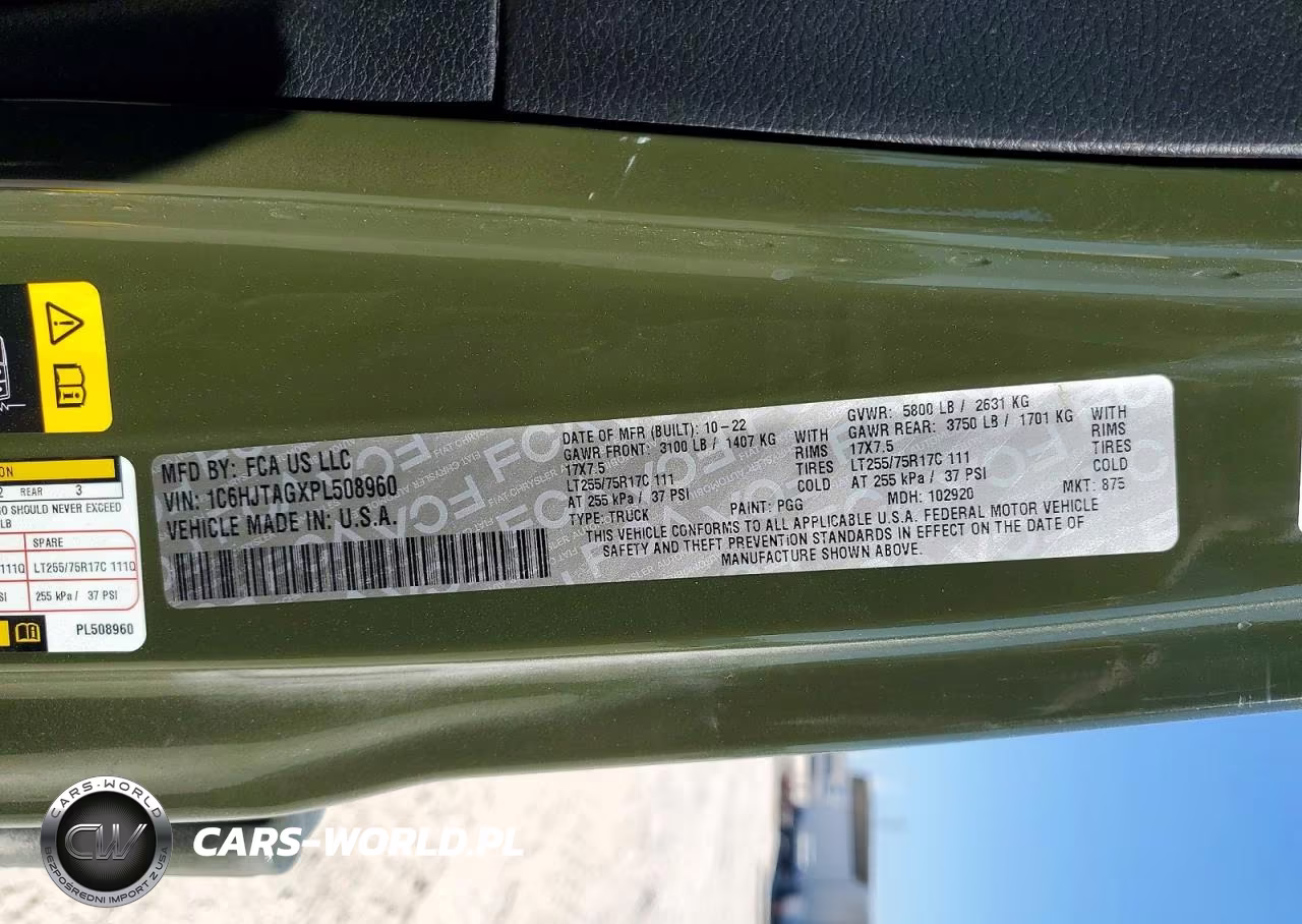 2023 Jeep Gladiator Sport VIN:1C6HJTAGXPL508960 - 13