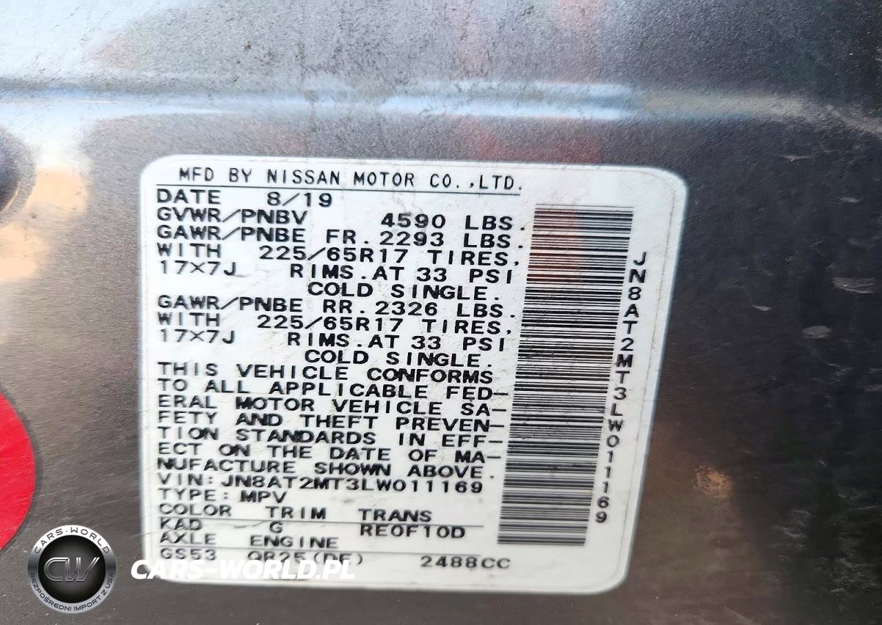 2020 Nissan Rogue Sv VIN:JN8AT2MT3LW011169 - 13