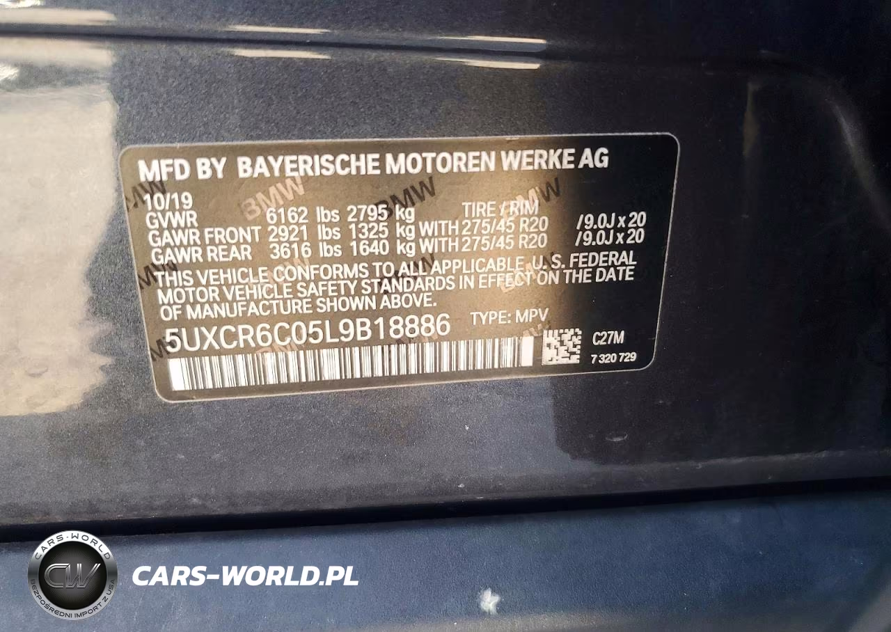 2020 BMW X5 xDrive40I VIN:5UXCR6C05L9B18886 - 13