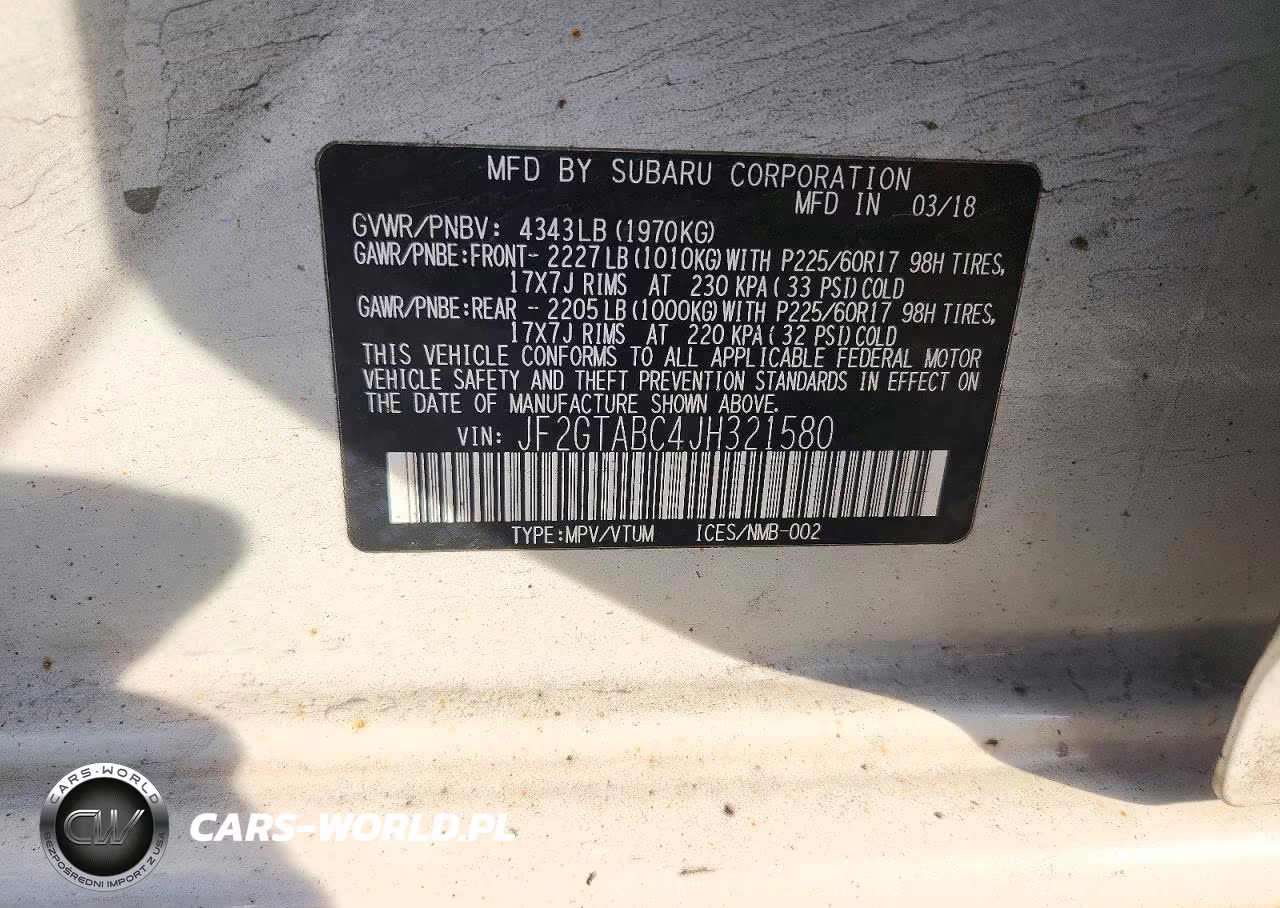2018 Subaru Cross Trek Premium VIN:JF2GTABC4JH321580 - 13