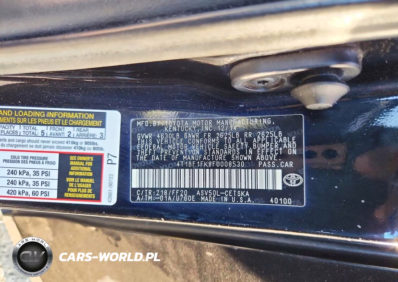 2015 Toyota Camry Se VIN:4T1BF1FK8FU008530 - 12