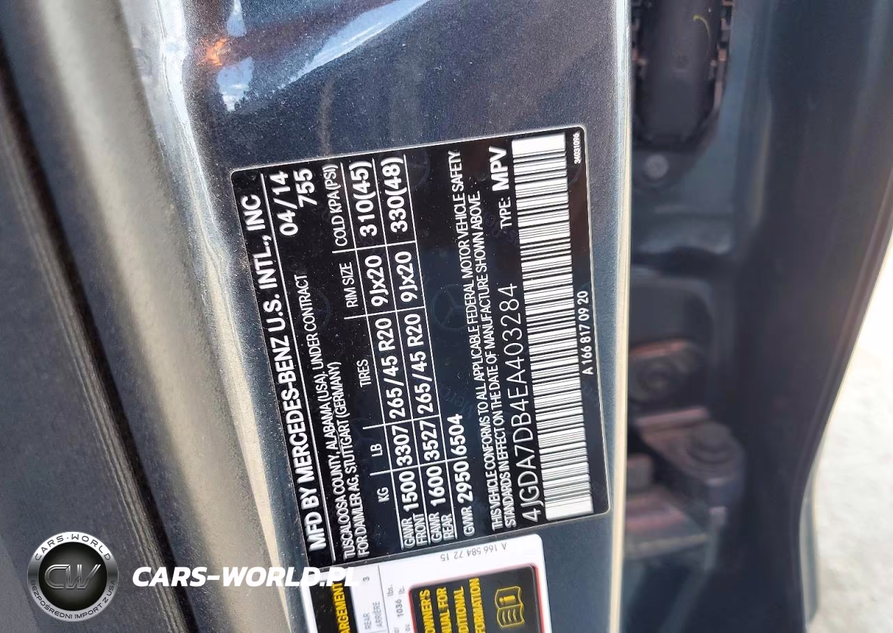 2014 Mercedes-Benz Ml 550 4Matic VIN:4JGDA7DB4EA403284 - 13