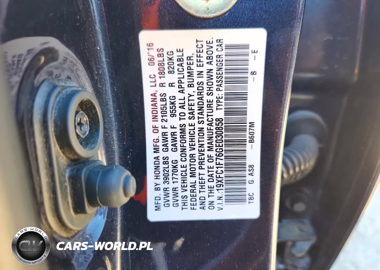 2016 Honda Civic Exl VIN:19XFC1F76GE030858 - 13