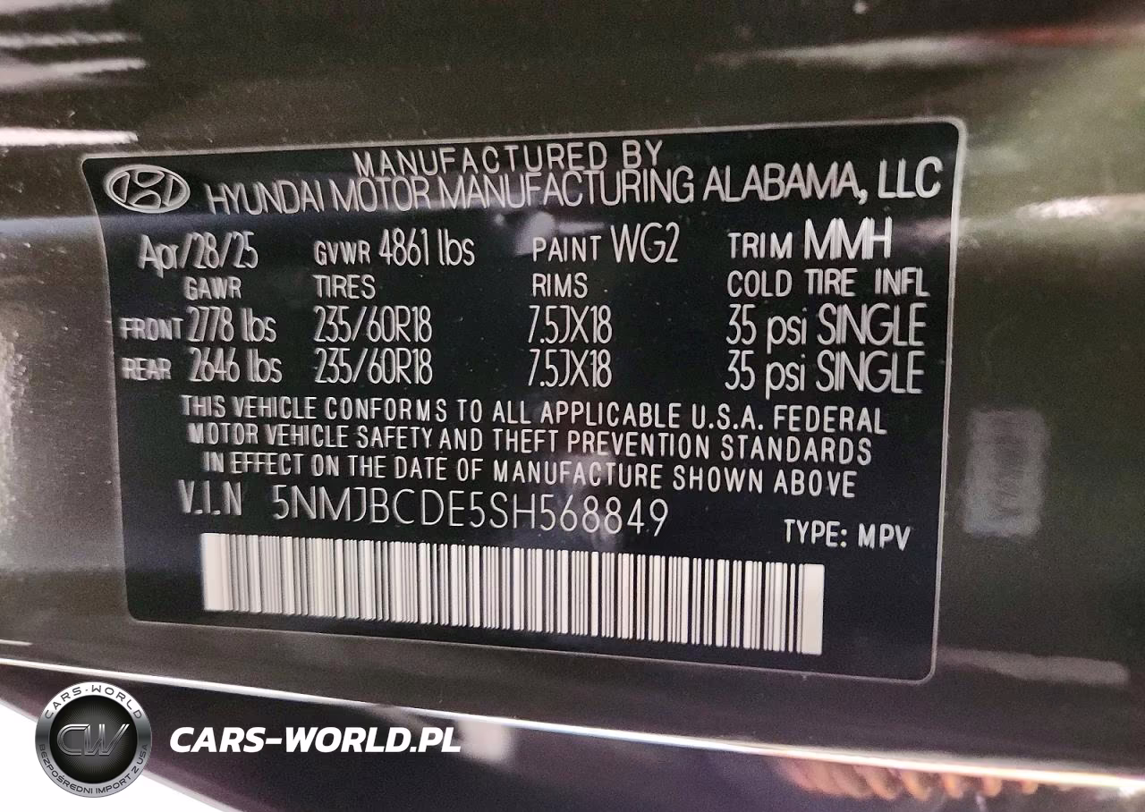 2025 Hyundai Tucson Sel VIN:5NMJBCDE5SH568849 - 13