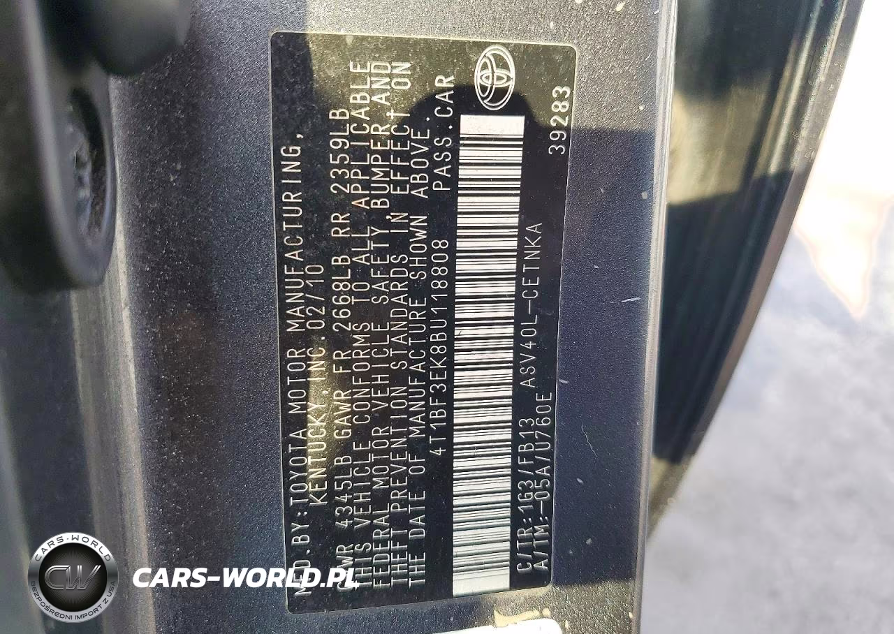 2011 Toyota Camry Le VIN:4T1BF3EK8BU118808 - 12