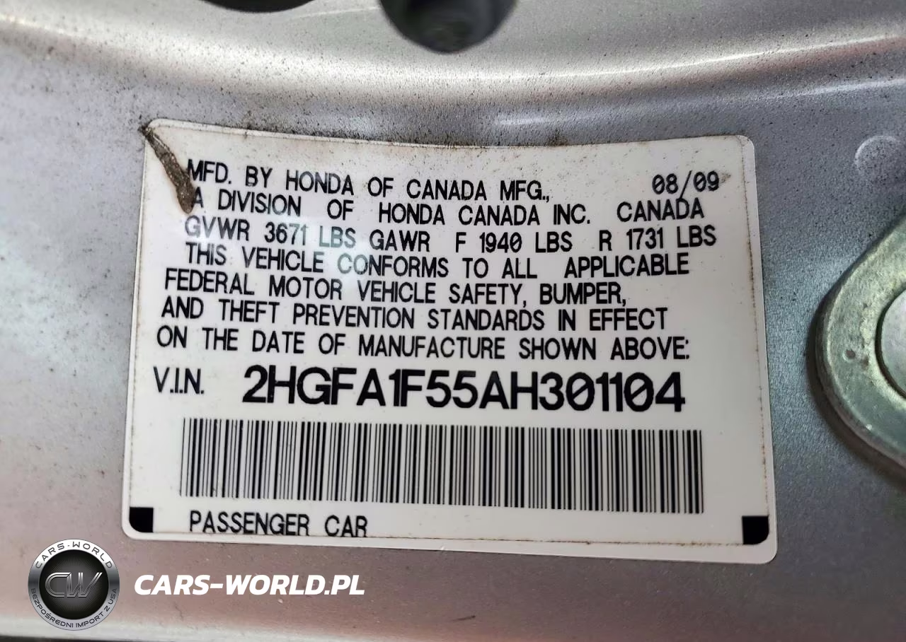 2010 Honda Civic Lx VIN:2HGFA1F55AH301104 - 12