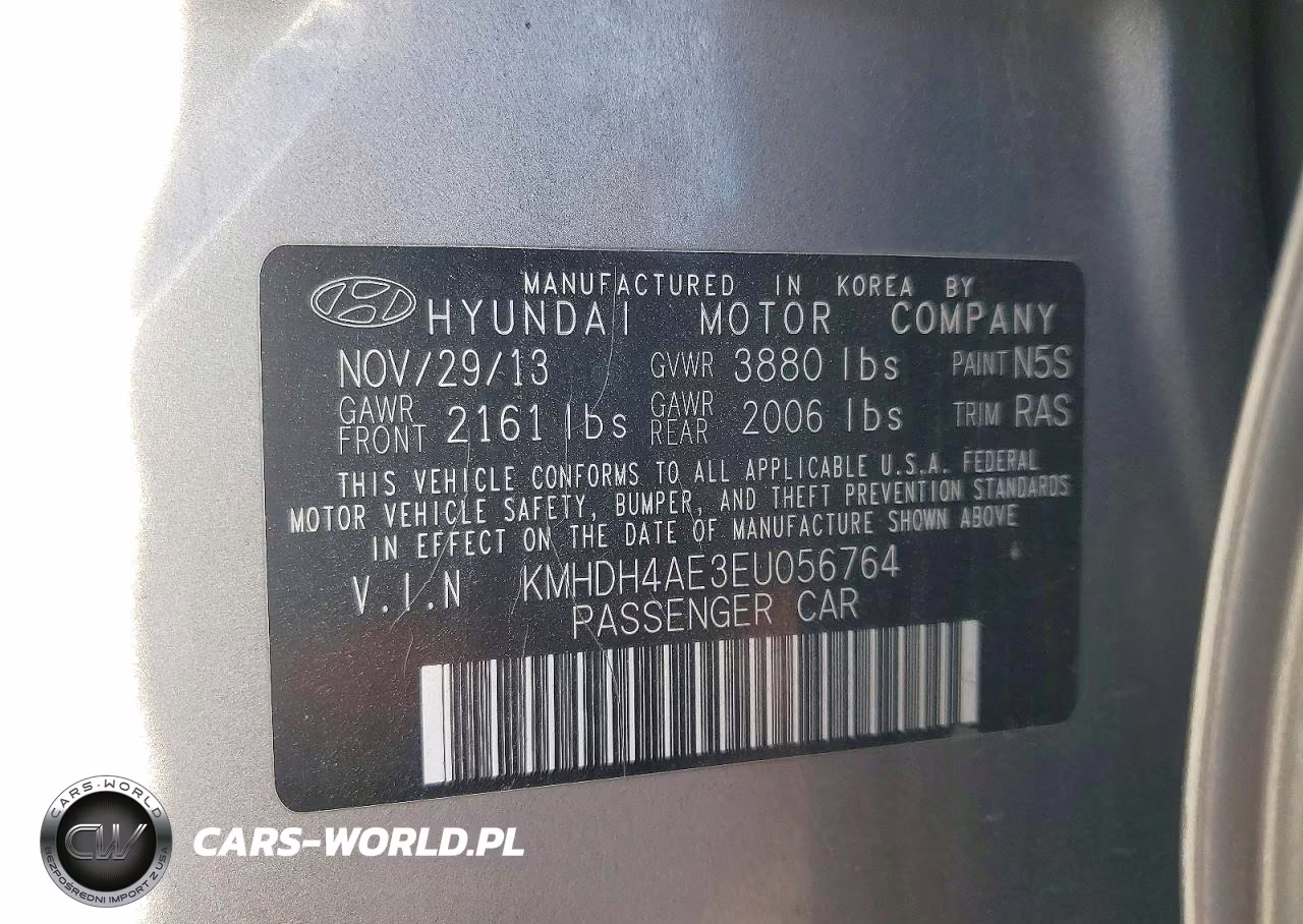 2014 Hyundai Elantra Se VIN:KMHDH4AE3EU056764 - 12