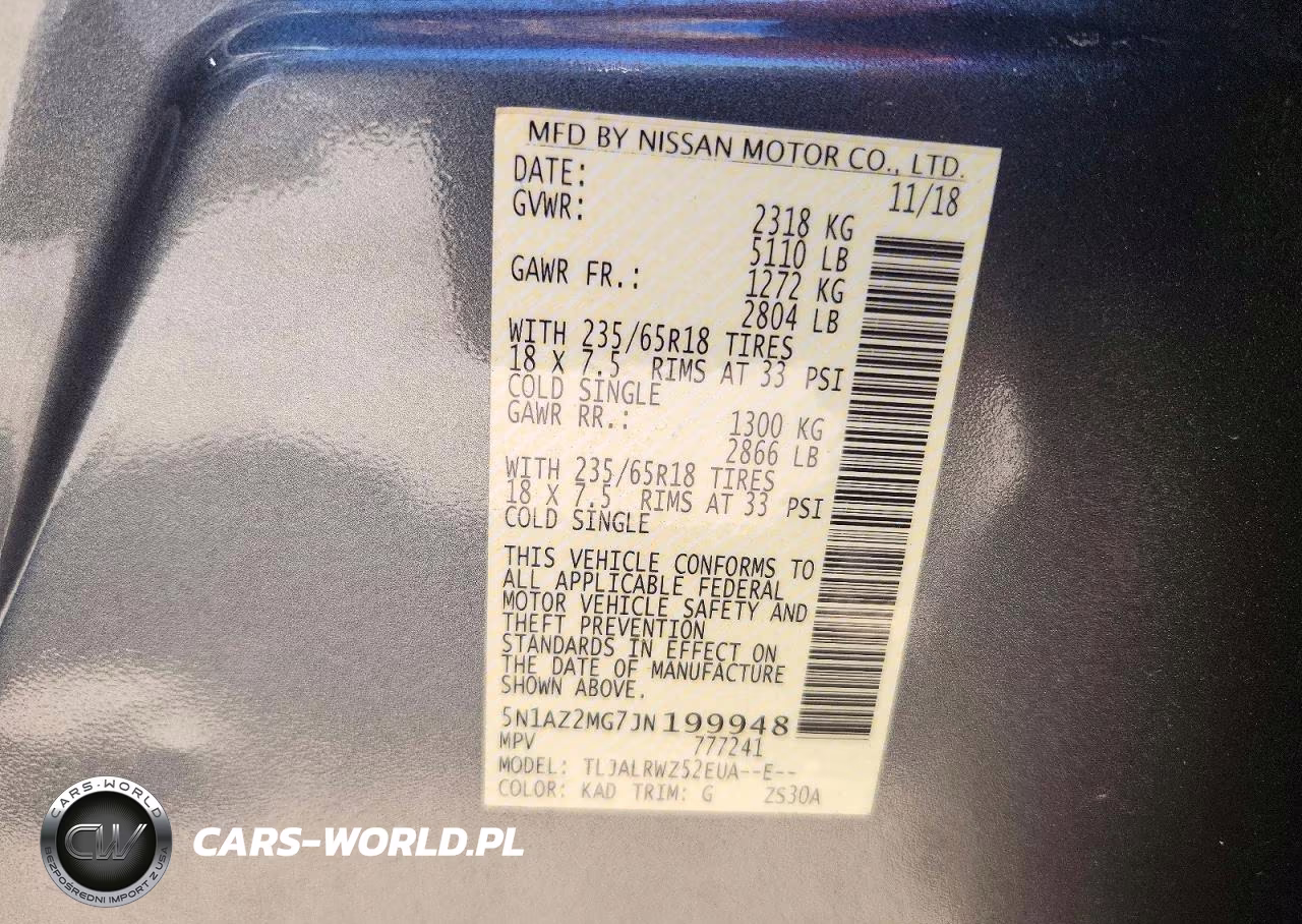 2018 Nissan Murano Sl VIN:5N1AZ2MG7JN199948 - 13