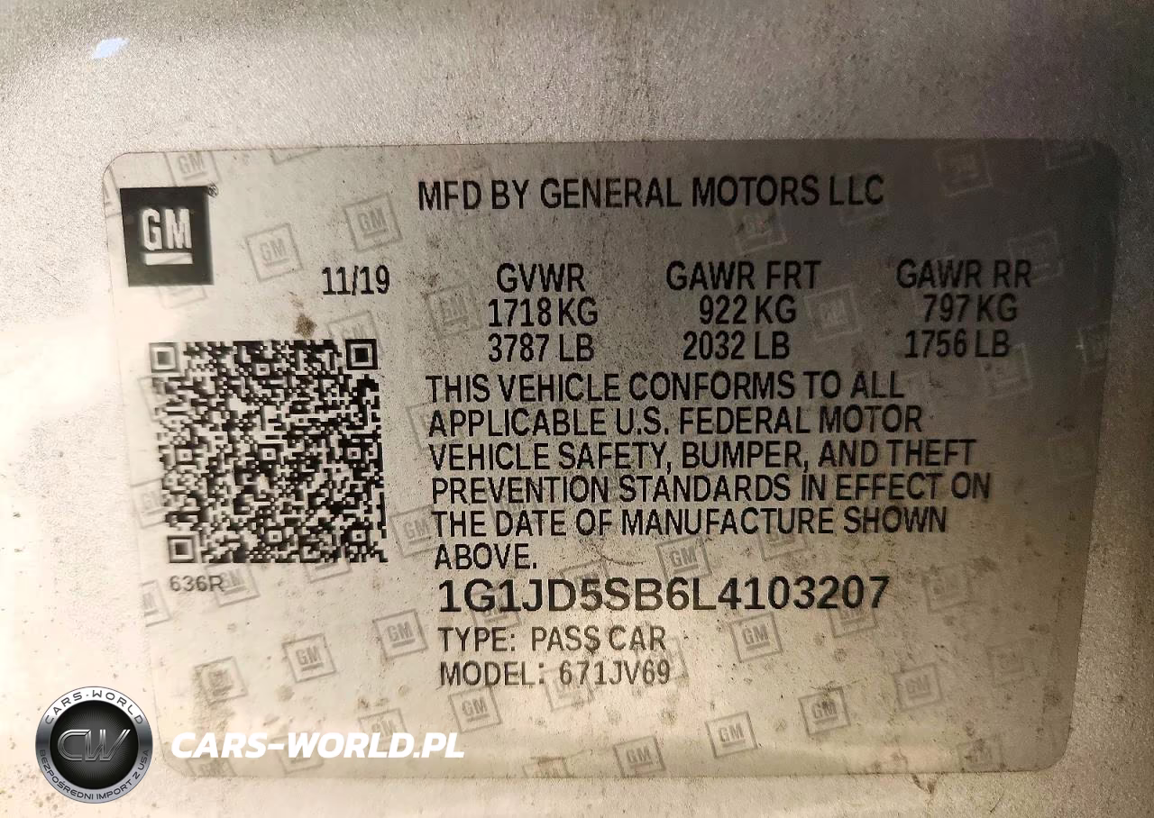 2020 Chevrolet Sonic Lt VIN:1G1JD5SB6L4103207 - 12